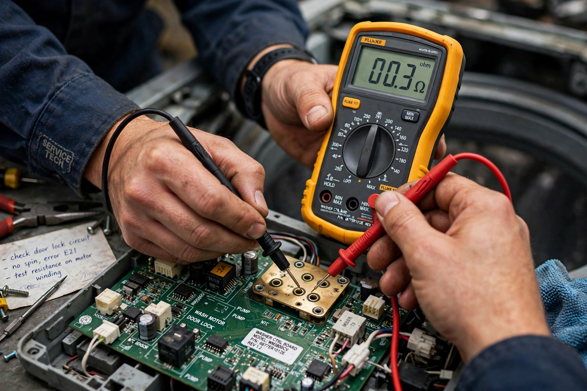 Diagnóstico electrónico de lavadora